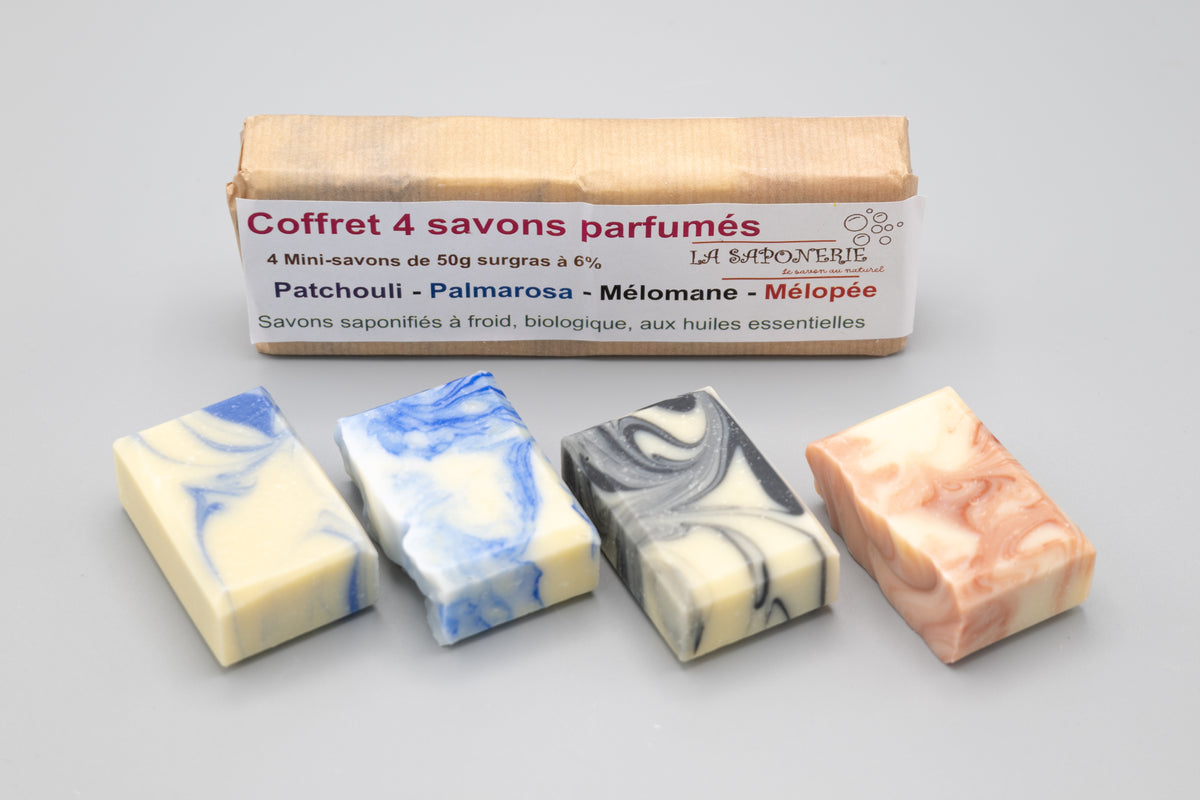 Coffret de  4 Mini-savons parfumés de 50 g