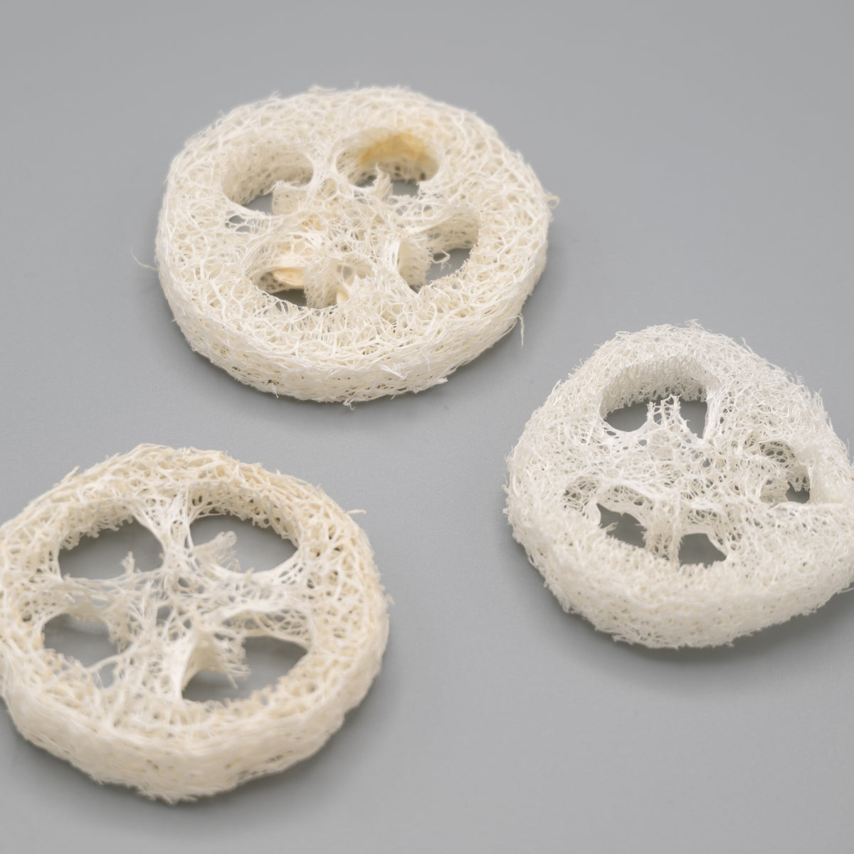 Lot de 3 porte savon en loofah 4 à 6 cm